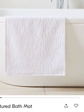 West Elm White Textured Bath Mat - Home Bath 20”x34”